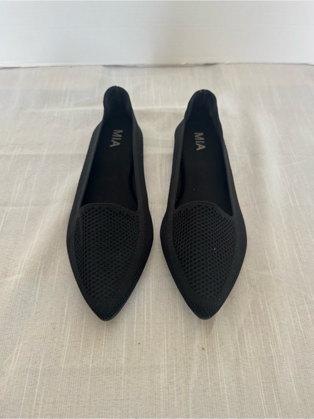 MIA Black Pointed Knit Ballet Flats Size 10M